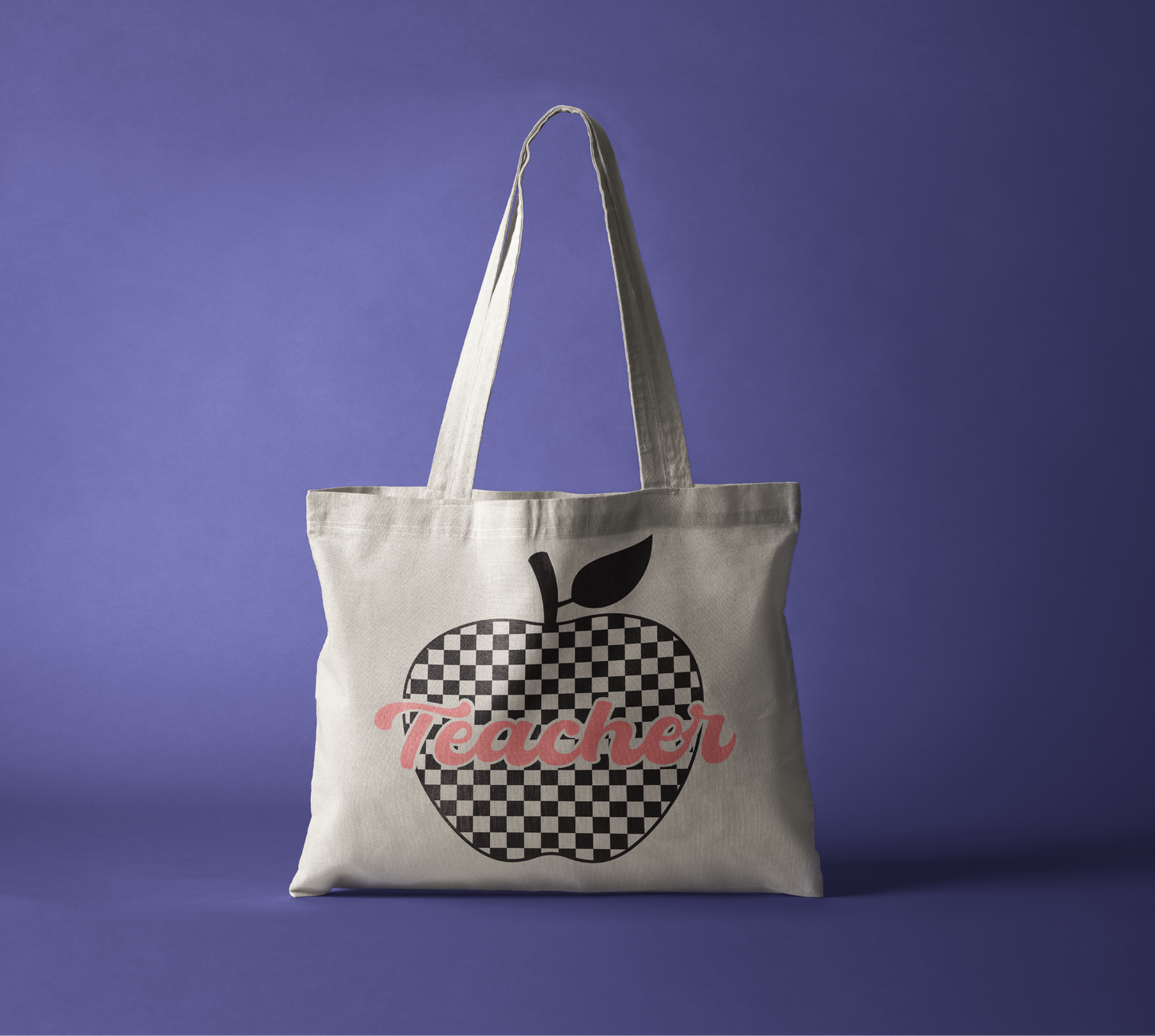 Checkered Chic Teacher Zippered Tote