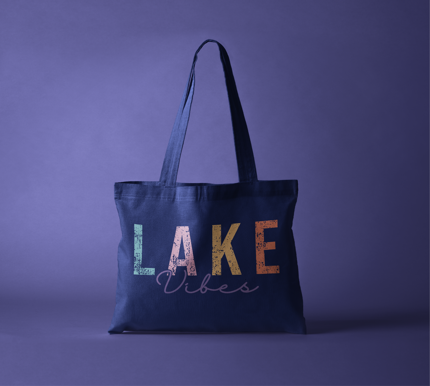 Lake Vibes Zippered Tote Bag