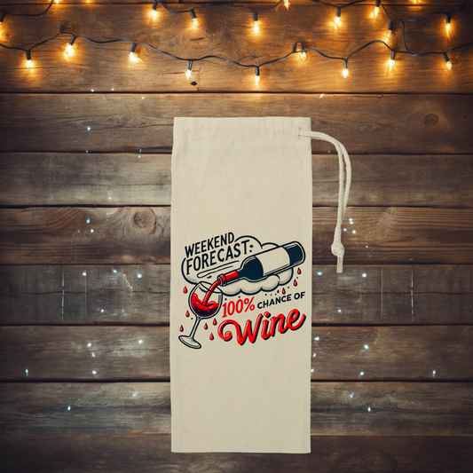 Weekend Forecast Canvas Wine Bag