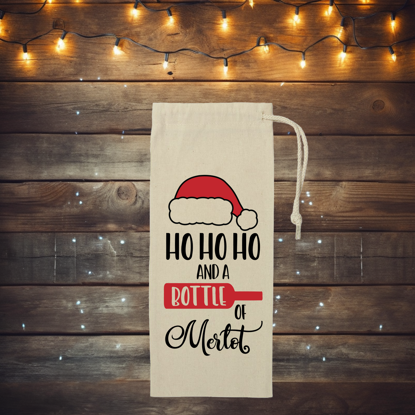 Holiday Pour Canvas Wine Bag